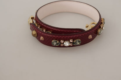 Shoulder Strap by Dolce & Gabbana for unisex in python leather bordeaux, gold & red features a contemporary design, highlighting the distinctive style of the Python Leather Shoulder Strap with a contemporary finish.