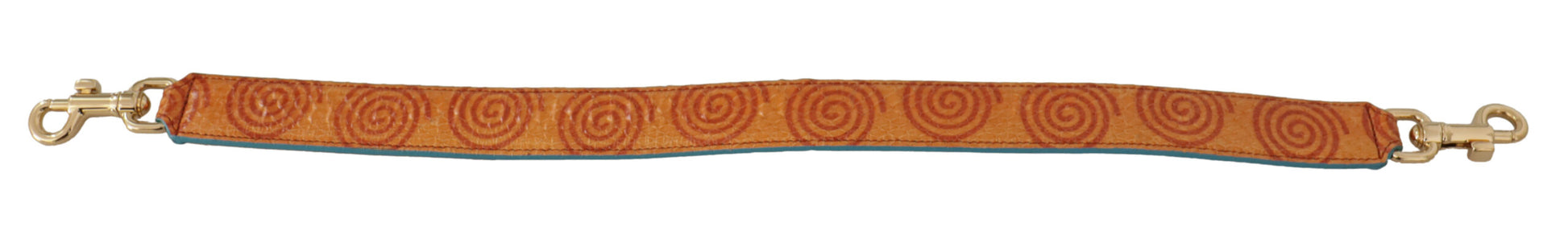 Shoulder Strap by Dolce & Gabbana for unisex in leather & metal gold, orange & print features a chic design, presenting a refined view of the Leather Metal Shoulder Strap with a chic finish.