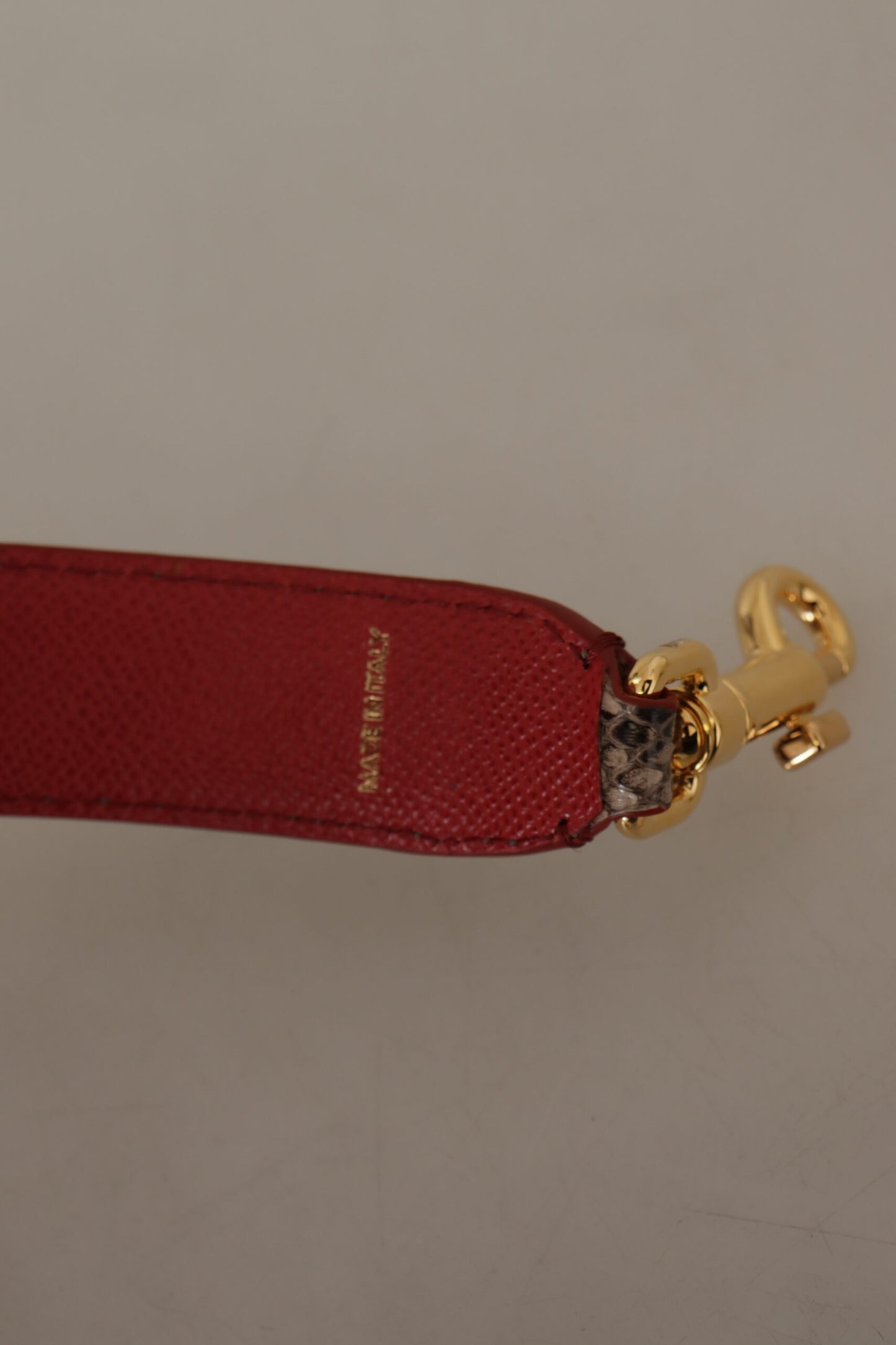 Shoulder Strap by Dolce & Gabbana for unisex in python leather brown & gold features a contemporary design, highlighting the distinctive style of the Python Leather Shoulder Strap with a contemporary finish.