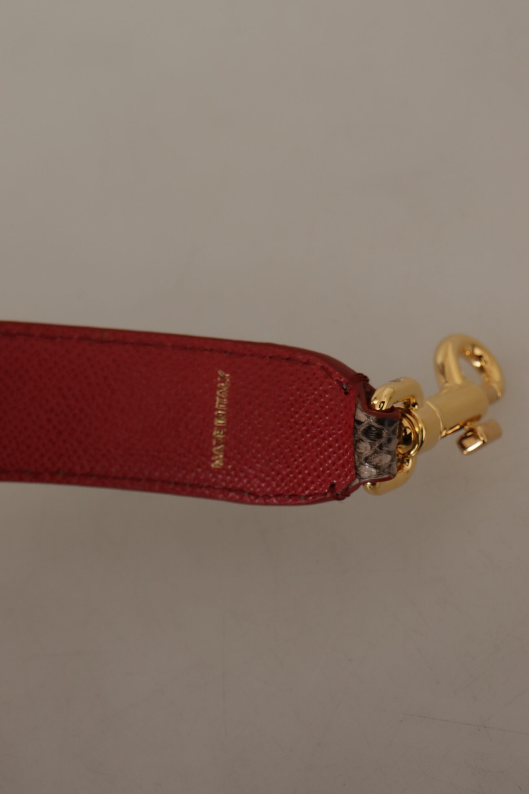 Shoulder Strap by Dolce & Gabbana for unisex in python leather brown & gold features a contemporary design, highlighting the distinctive style of the Python Leather Shoulder Strap with a contemporary finish.