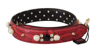 Shoulder Strap from Dolce & Gabbana for unisex in python leather & crystal cherry, gold & red features an on trend design from the Python Leather Crystal Shoulder Strap collection, highlighting a premium look.