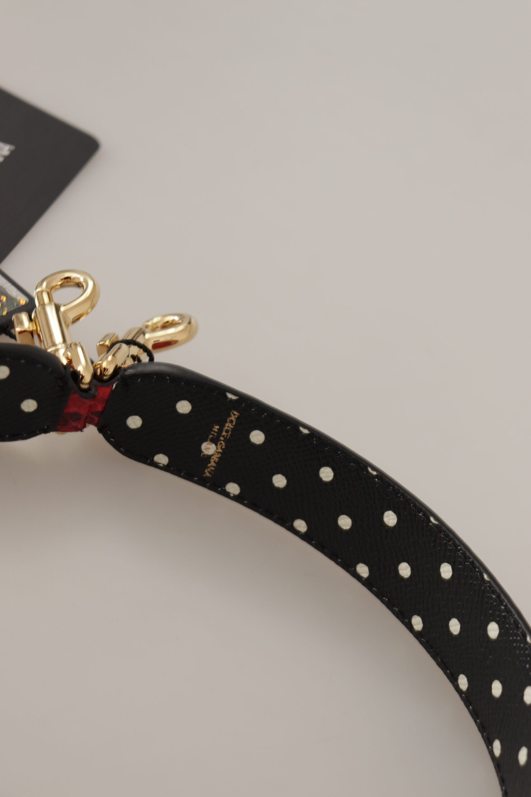 Shoulder Strap from Dolce & Gabbana for unisex in python leather & crystal cherry, gold & red features an on trend design from the Python Leather Crystal Shoulder Strap collection, highlighting a premium look.