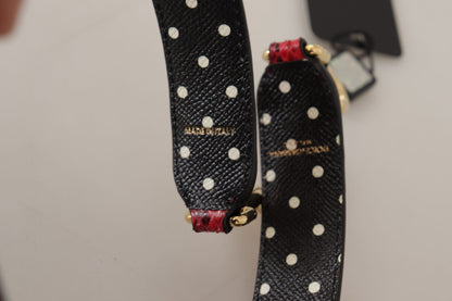 Shoulder Strap by Dolce & Gabbana for unisex in python leather & crystal cherry, gold & red features a chic design, presenting a refined view of the Python Leather Crystal Shoulder Strap with a chic finish.