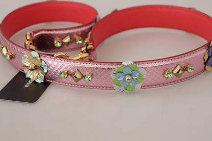 Shoulder Strap by Dolce & Gabbana for unisex in leather & metal gold & pink features an stylish design, beautifully completing the signature look of the Leather Metal Shoulder Strap.