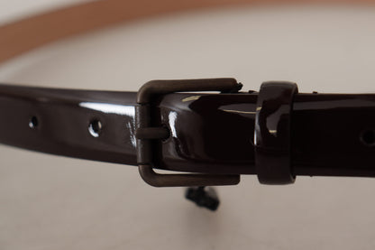 Dolce & Gabbana Elegant Black Leather Logo Buckle Belt