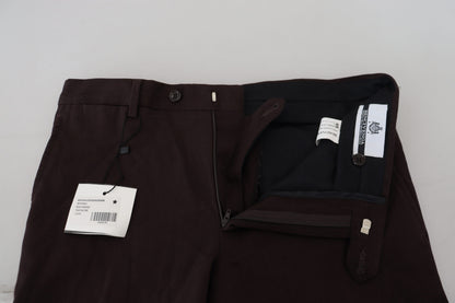 Bencivenga Brown Cotton Tapered Formal Men Pants