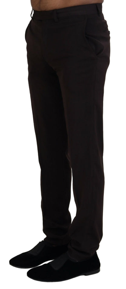 Bencivenga Brown Straight Fit Formal Men Pants