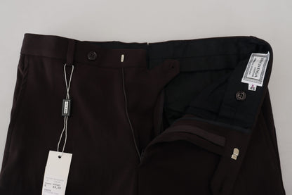 Bencivenga Brown Straight Fit Formal Men Pants