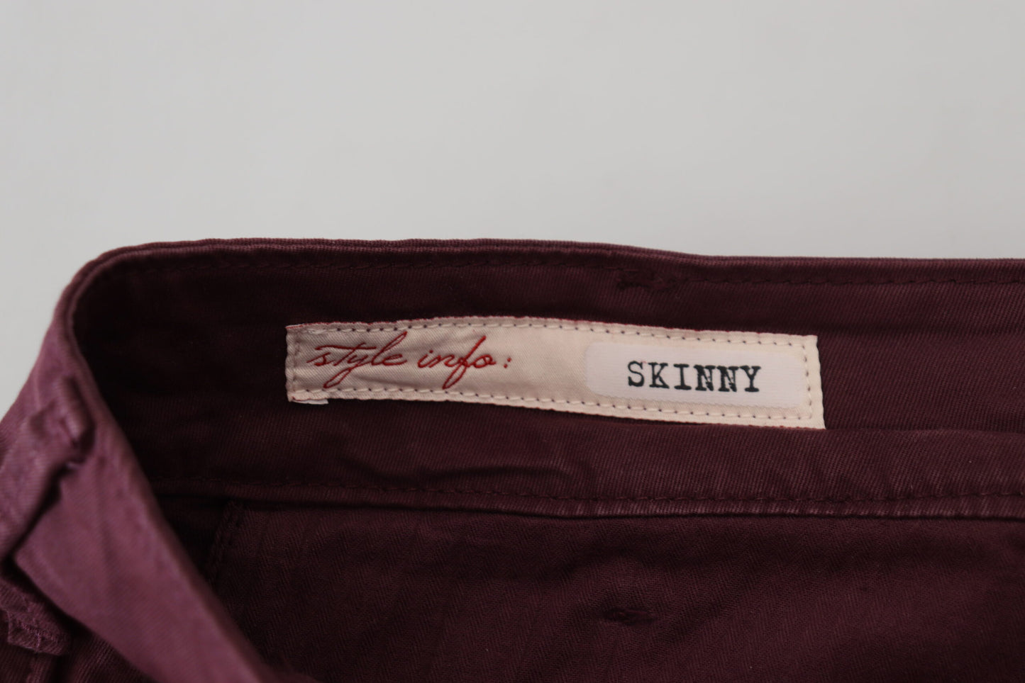 Cycle Maroon Cotton Stretch Skinny Casual Men Pants