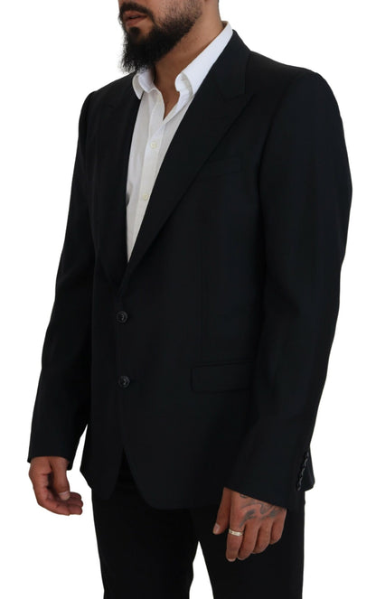 Dolce & Gabbana Men's Dark Blue Wool Formal Sicilia Blazer