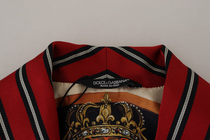 Dolce & Gabbana Men's Red Striped Martini Printed Lining Robe