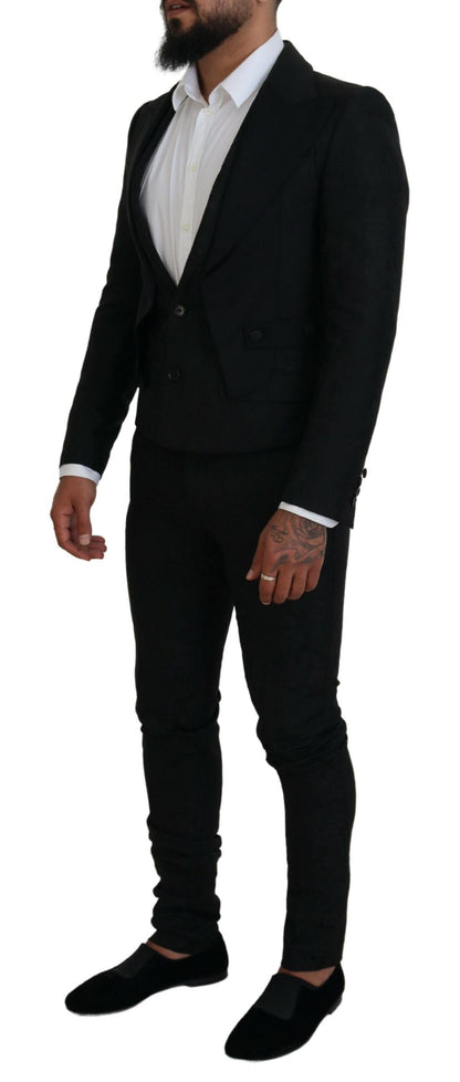 Dolce & Gabbana Men's Black Polyester Men 2 Piece MARTINI Suit