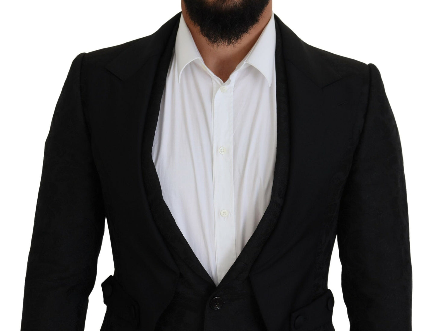 Dolce & Gabbana Men's Black Polyester Men 2 Piece MARTINI Suit