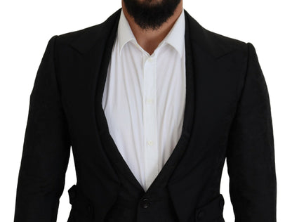 Dolce & Gabbana Men's Black Polyester Men 2 Piece MARTINI Suit