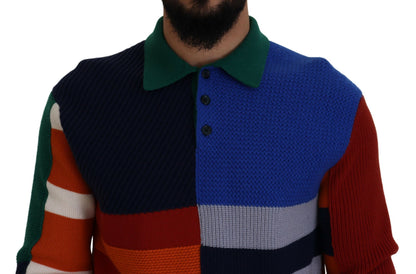 Pullover Sweater in Multicolor Stripes