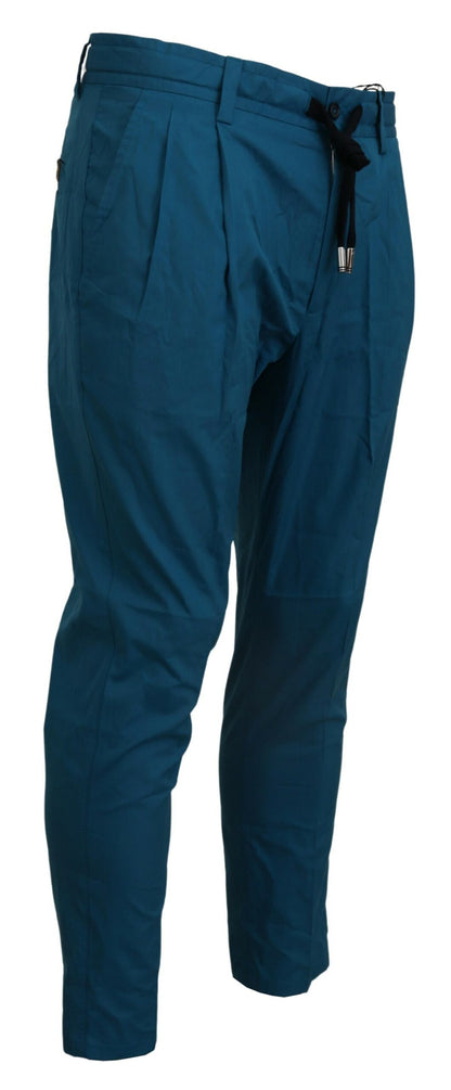 Dolce & Gabbana Men's Blue Cotton Chinos Trousers Pants