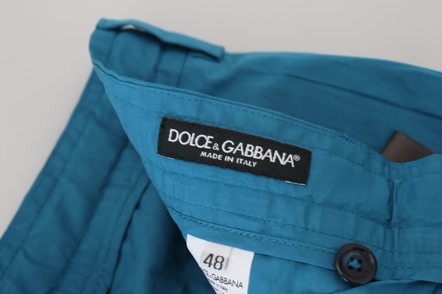 Dolce & Gabbana Men's Blue Cotton Chinos Trousers Pants