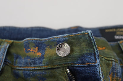 Dolce & Gabbana Men's Blue Green Skinny Cotton Denim Jeans