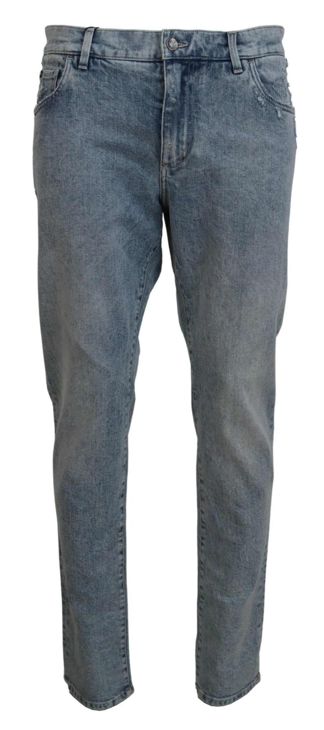 Dolce & Gabbana Men's Blue Wash Slim Fit Cotton Denim Jeans