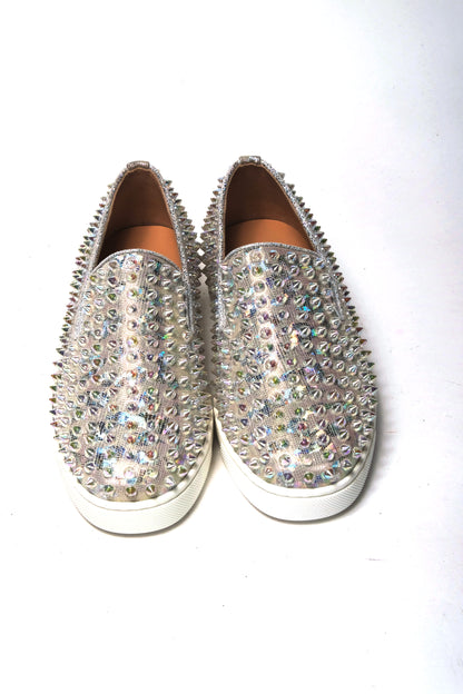 Sneakers by Christian Louboutin for women in calf leather white & signature features an sumptuous design from the Women's Slip On Calf Leather Sneakers collection, highlighting a sumptuous slip-on style for a premium, high-fashion look.