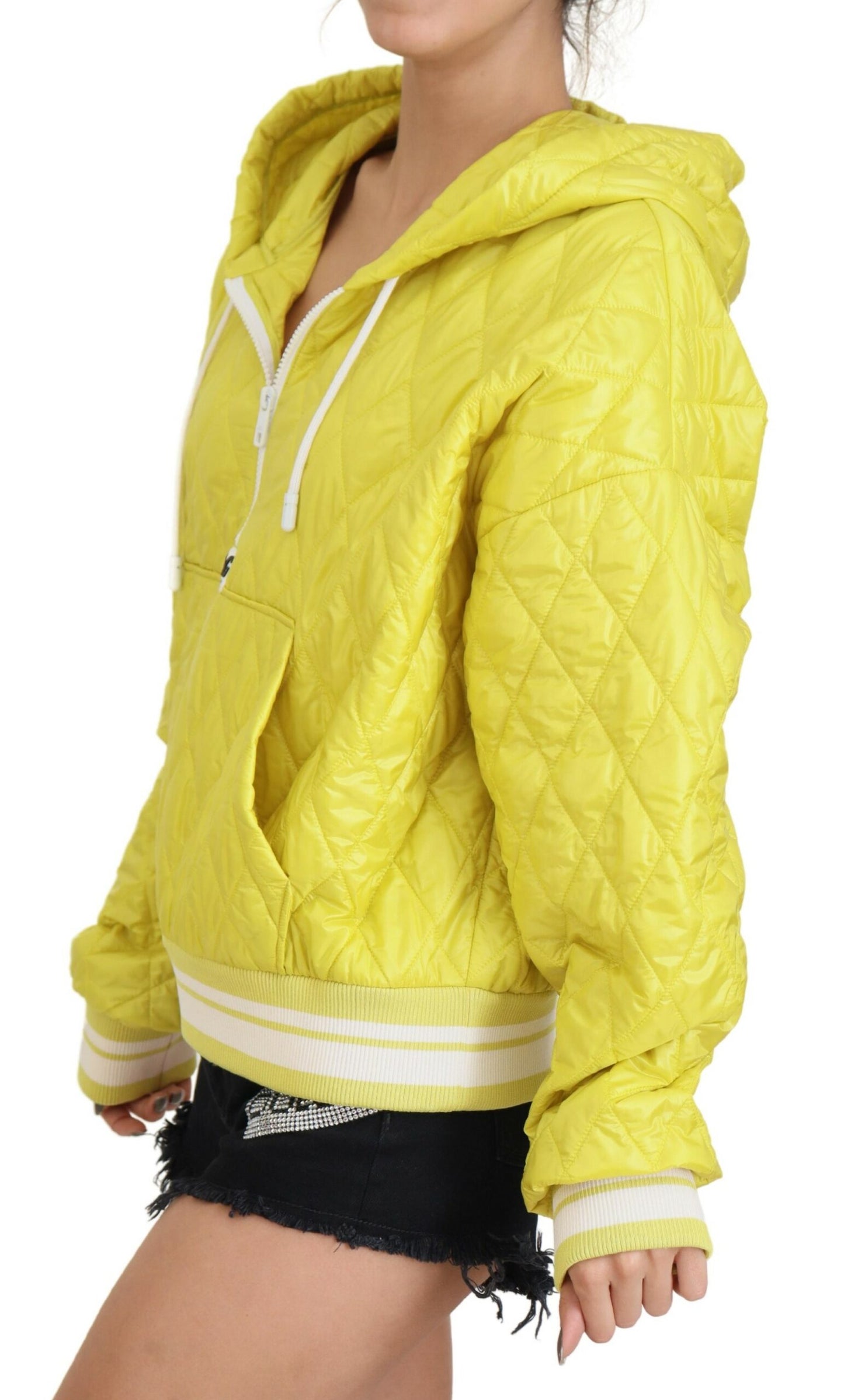 Dolce & Gabbana Women's Elegant Yellow Hooded Jacket