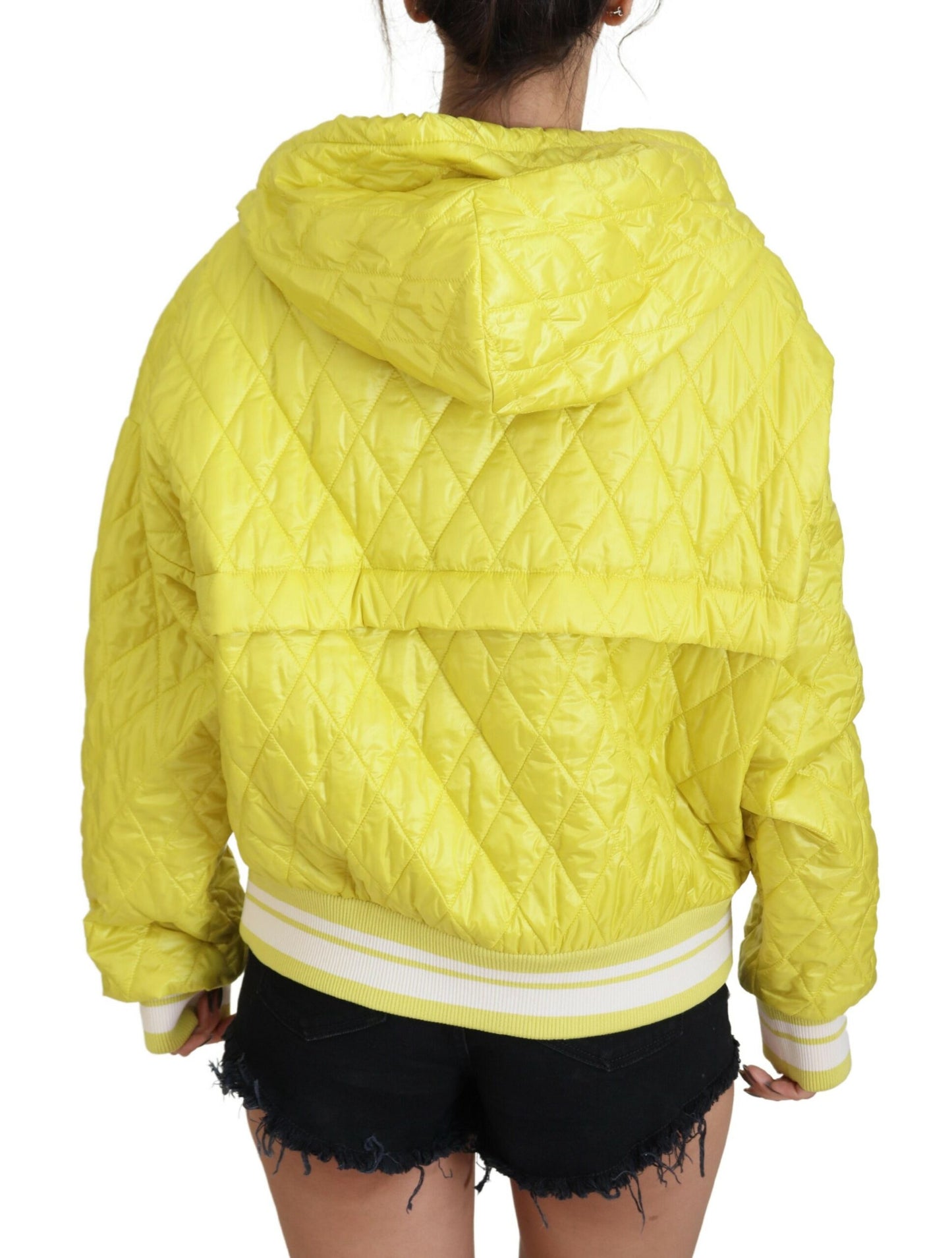Dolce & Gabbana Women's Elegant Yellow Hooded Jacket