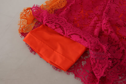 Elegant Lace High-Waist Shorts in Dual-Tones by Dolce & Gabbana