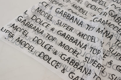 Dolce & Gabbana White Logo See Through A-line Mini Skirt