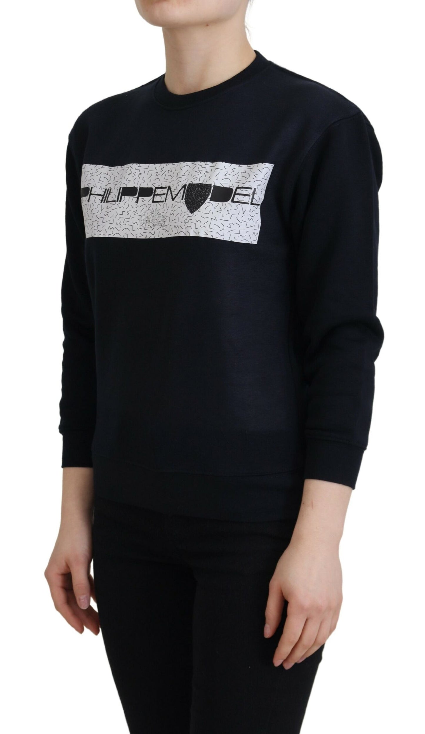 Philippe Model Women's Black Printed Long Sleeves Pullover Sweater