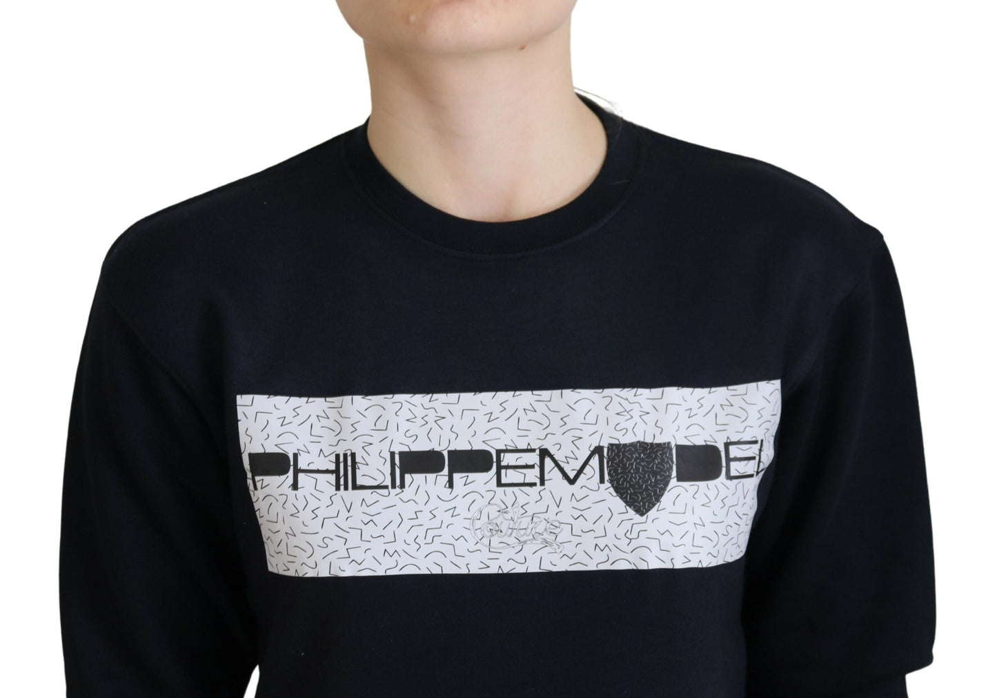 Philippe Model Women's Black Printed Long Sleeves Pullover Sweater