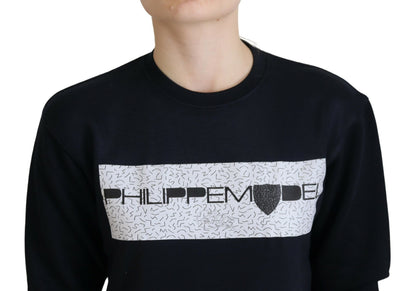 Philippe Model Women's Black Printed Long Sleeves Pullover Sweater