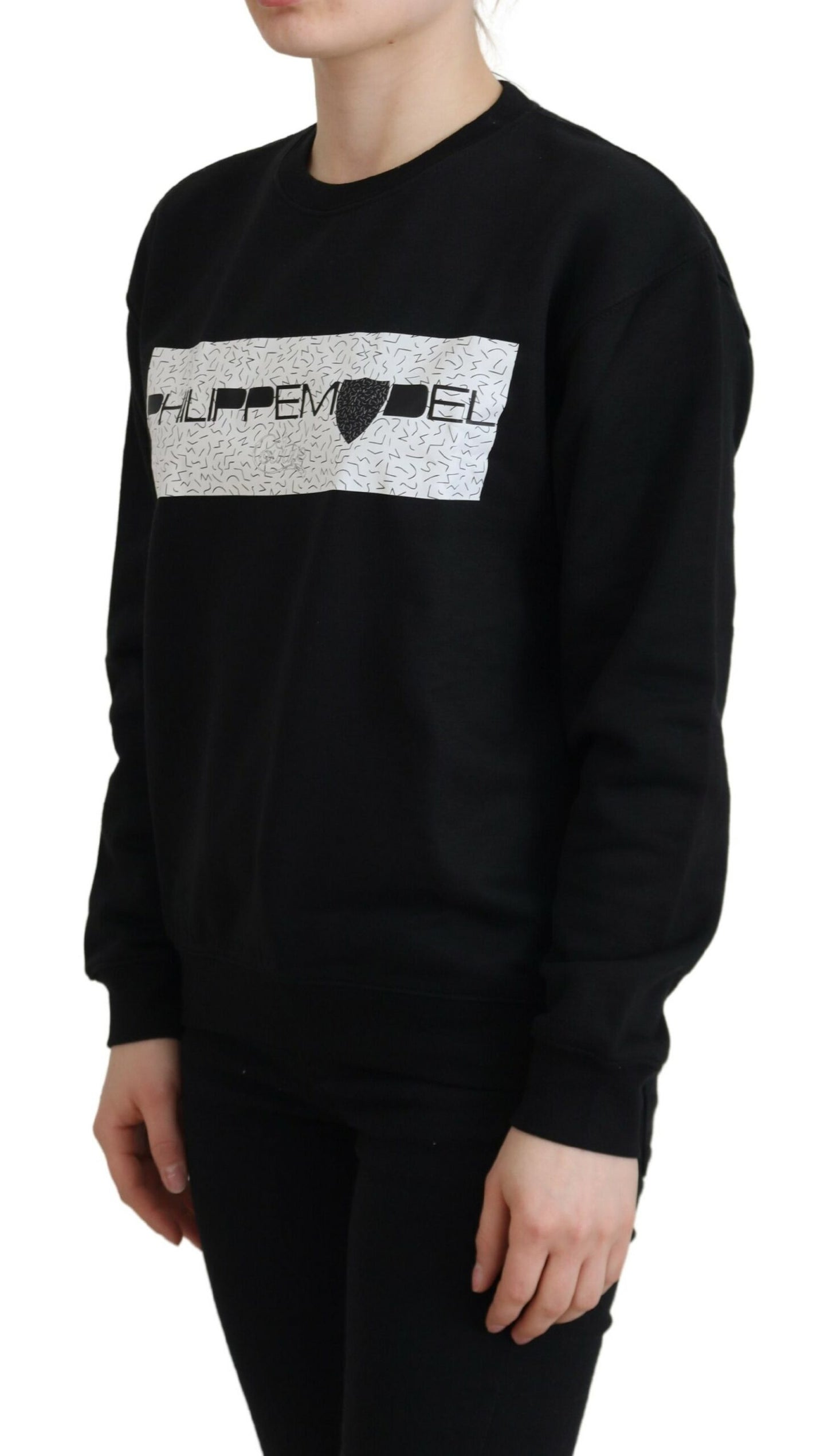 Philippe Model Women's Black Printed Long Sleeves Pullover Sweater