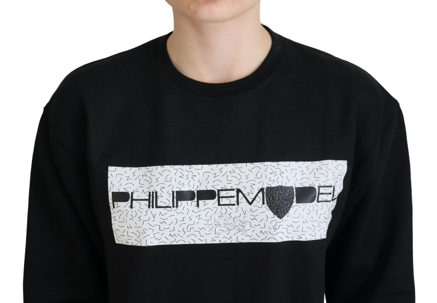 Philippe Model Women's Black Printed Long Sleeves Pullover Sweater