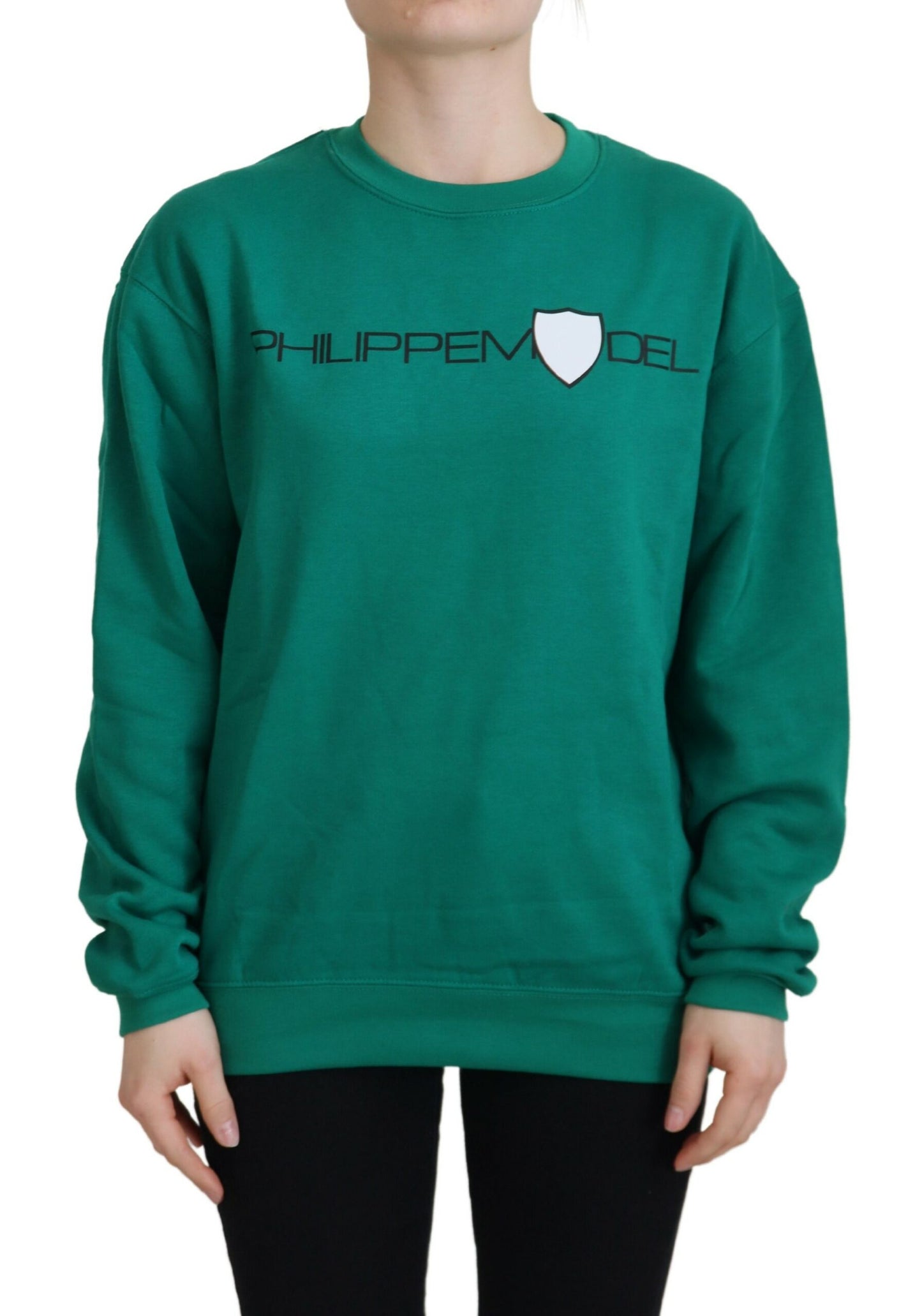 Philippe Model Women's Green Printed Long Sleeves Pullover Sweater
