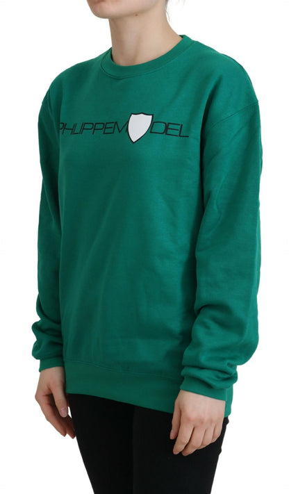 Philippe Model Women's Green Printed Long Sleeves Pullover Sweater