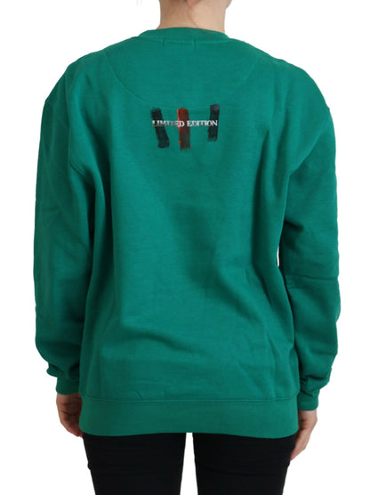 Philippe Model Women's Green Printed Long Sleeves Pullover Sweater