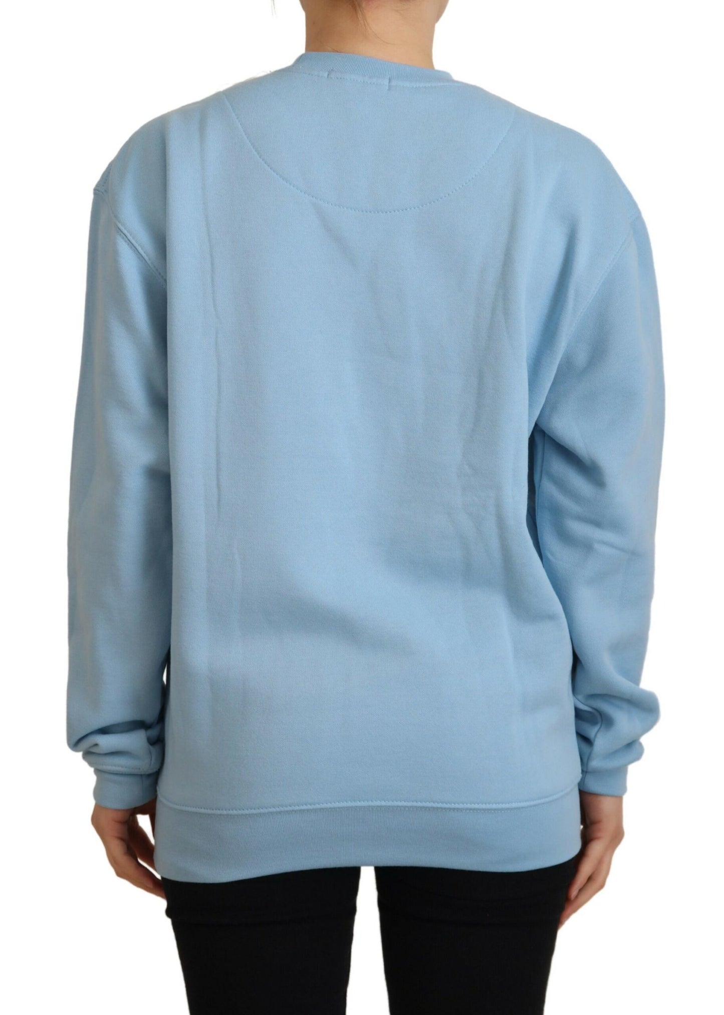 Philippe Model Women's Light Blue Logo Printed Long Sleeves Sweater