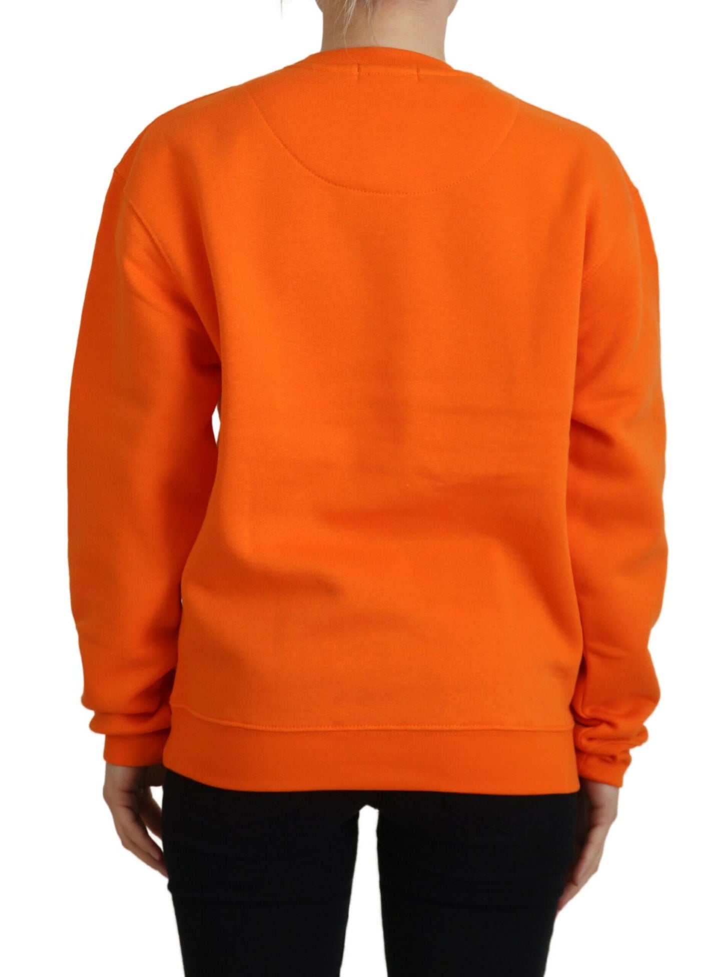 Philippe Model Women's Orange Printed Long Sleeves Pullover Sweater