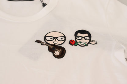 Dolce & Gabbana White #dgfamily Crewneck Cotton T-shirt