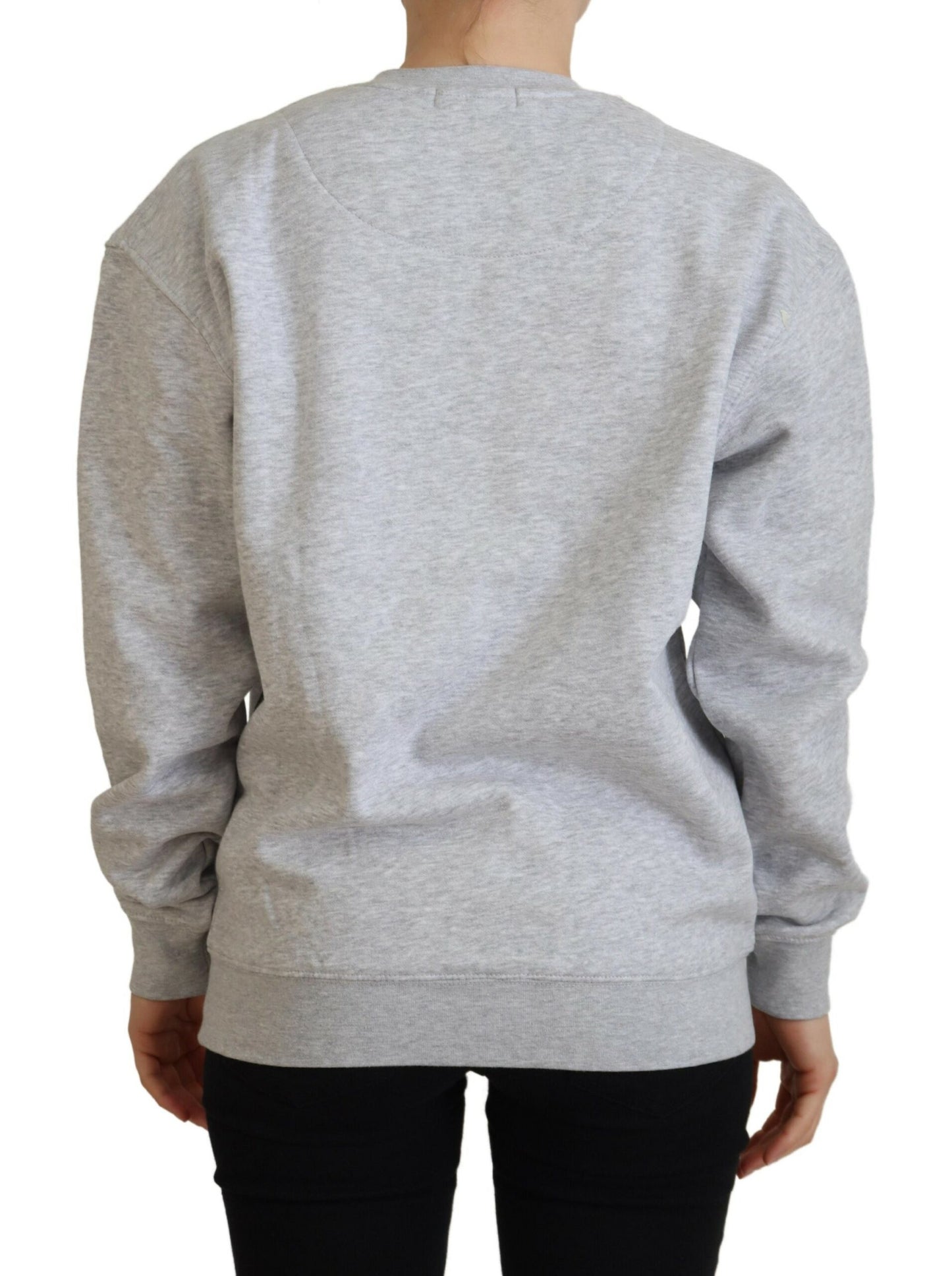 Philippe Model Women's Gray Printed Long Sleeves Pullover Sweater