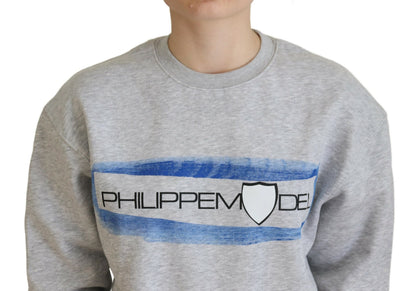 Philippe Model Women's Gray Printed Long Sleeves Pullover Sweater
