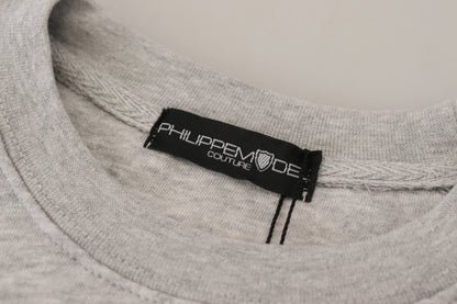 Philippe Model Women's Gray Printed Long Sleeves Pullover Sweater
