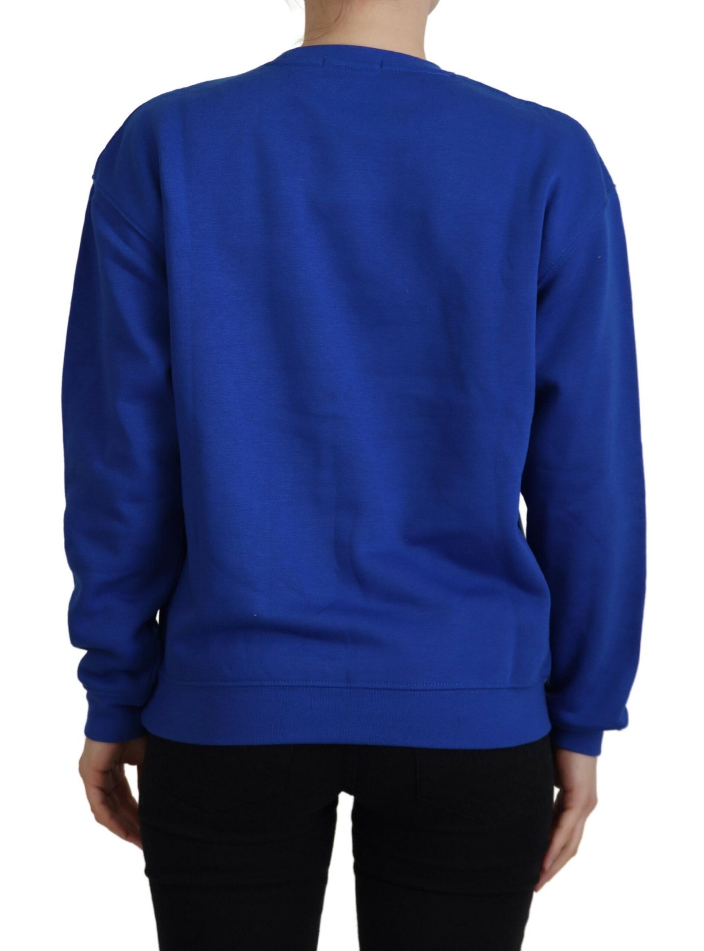 Philippe Model Women's Blue Printed Long Sleeves Pullover Sweater