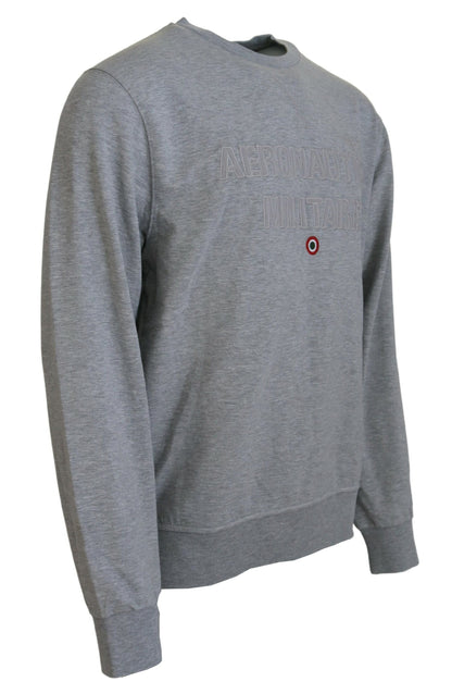 Aeronautica Militare Men's Gray Men Pullover Sweatshirt Sweater