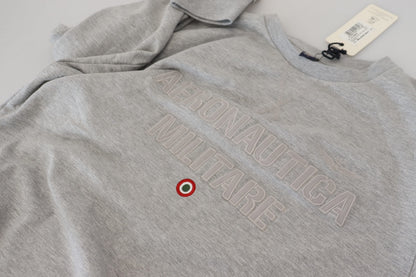 Aeronautica Militare Men's Gray Men Pullover Sweatshirt Sweater