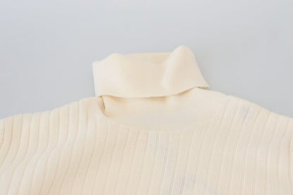Dolce & Gabbana Ladies' Ivory Turtleneck Distressed Cuff Pullover Sweater