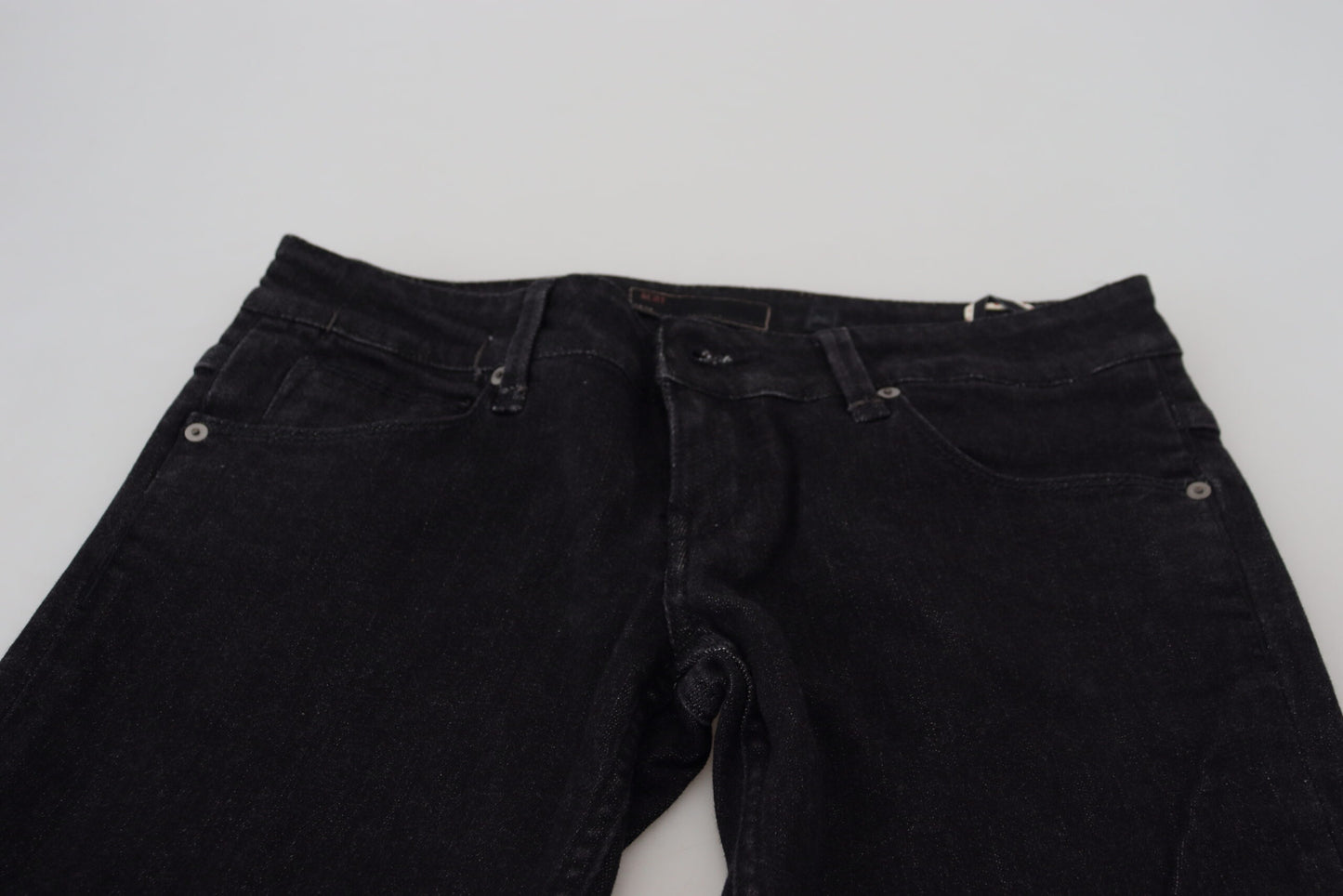 Acht Women's Black Low Waist Slim Fit Cotton Denim Jeans