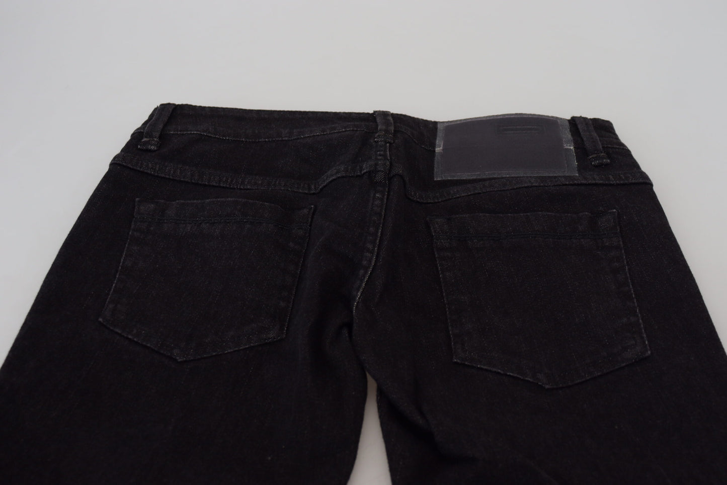 Acht Women's Black Low Waist Slim Fit Cotton Denim Jeans
