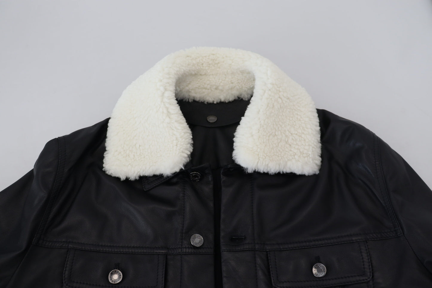 Dolce & Gabbana Men's Elegant Black Leather Bomber Jacket