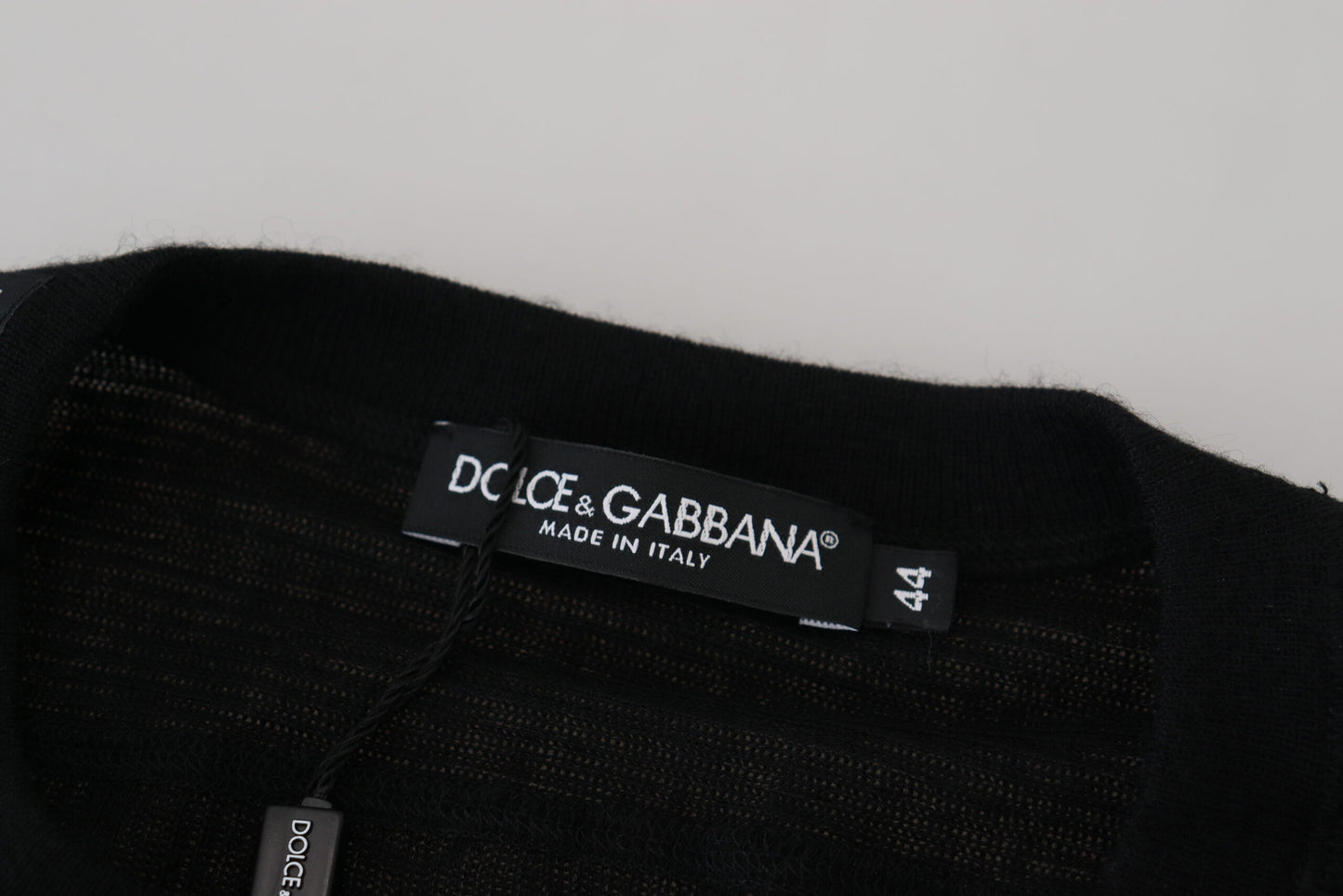 Dolce & Gabbana Men's Black Cashmere Button Pullover Sweater